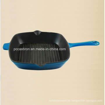 China Gusseisen Frypan mit Emaille Finishing in 26cm Dia